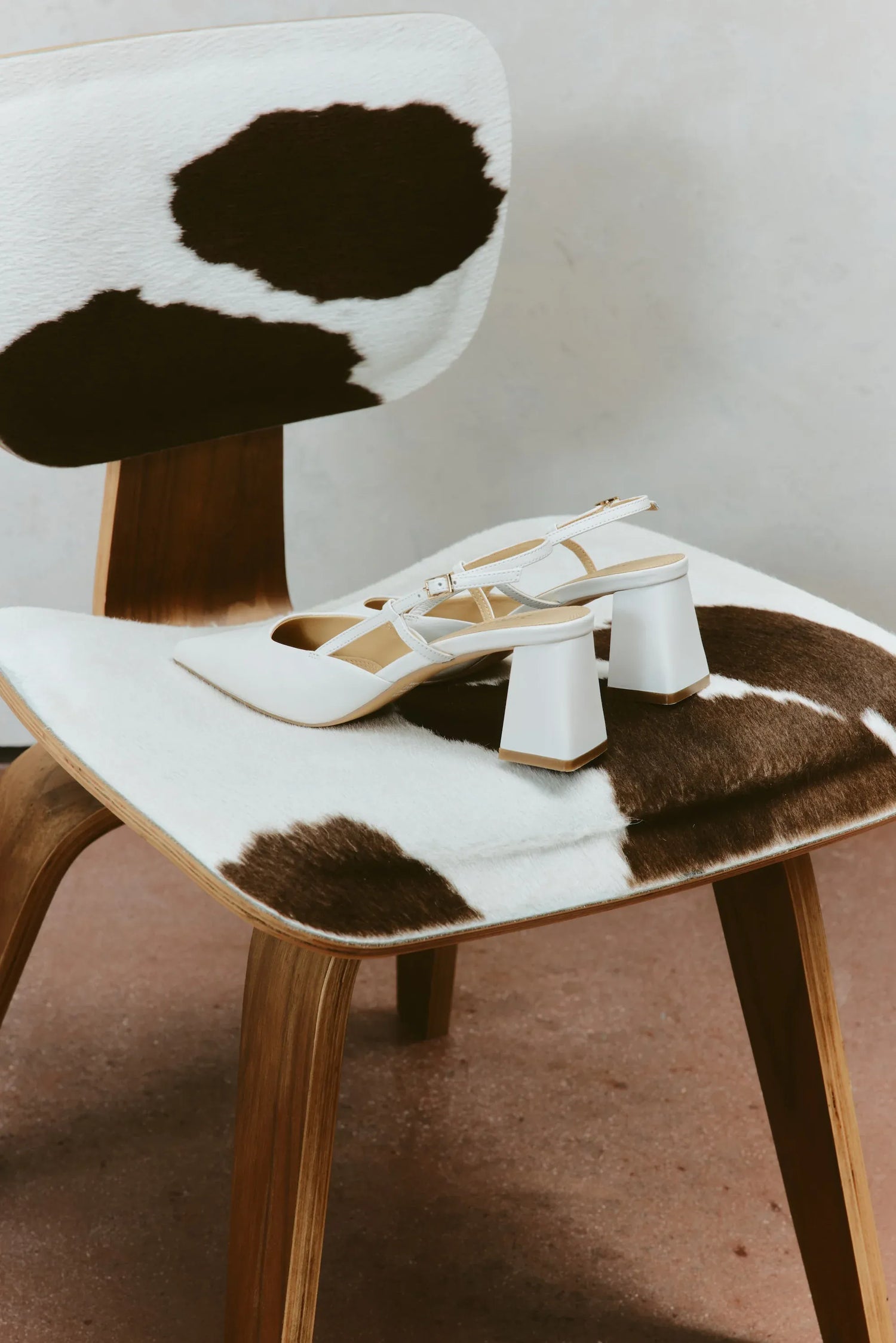 Siren Shoes White Heels Yasmine Slingback Heels - Chalk Leather