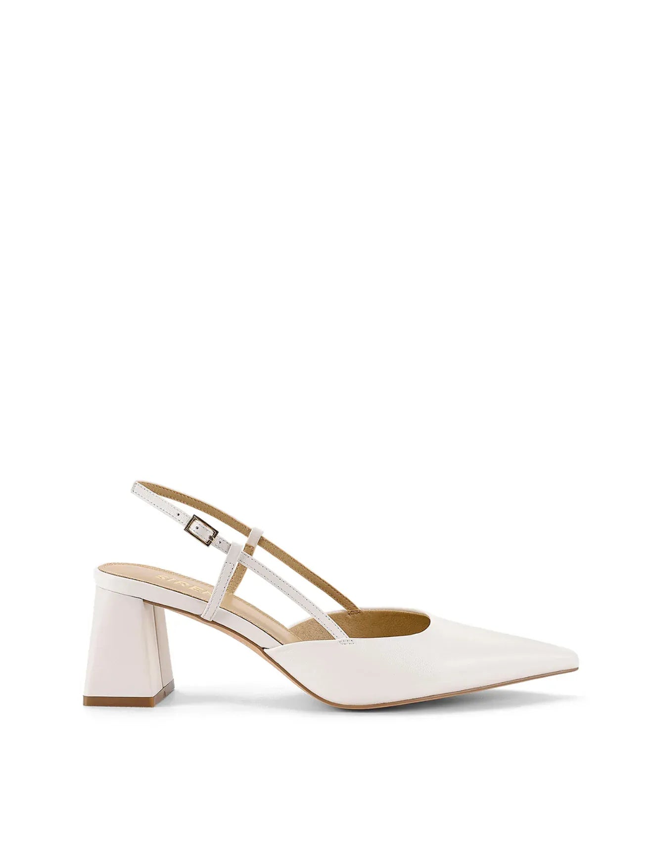 Siren Shoes White Heels Yasmine Slingback Heels - Chalk Leather