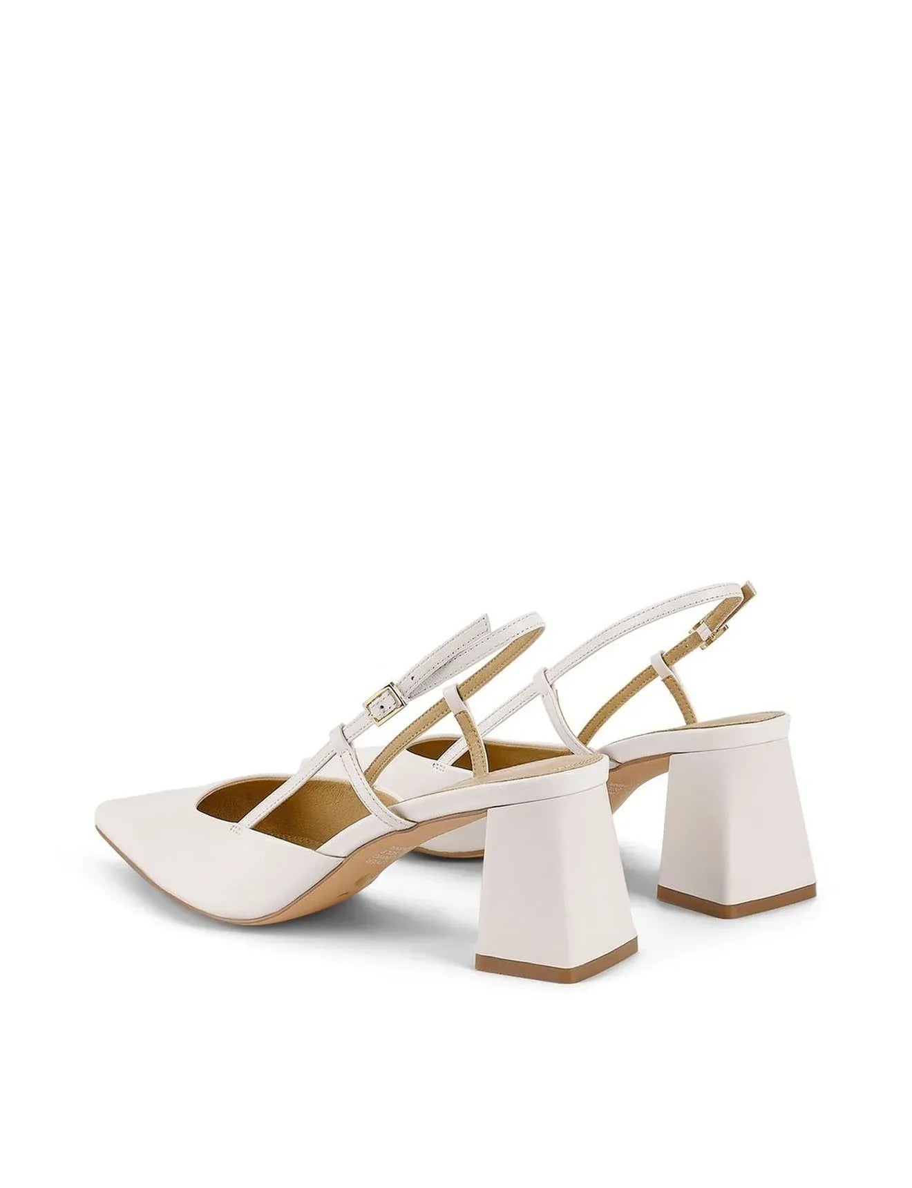 Siren Shoes White Heels Yasmine Slingback Heels - Chalk Leather
