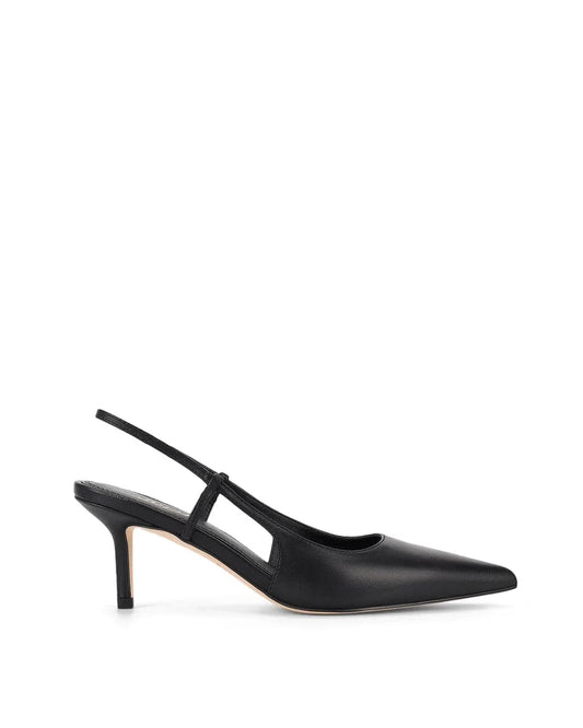 Siren Shoes leopard heels Yohana Heeled Slingback - Black Leather