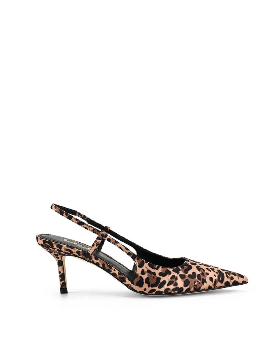 Siren Shoes leopard heels Yohana Heeled Slingback - Leopard Satin