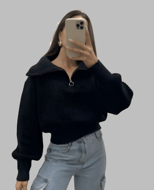 Pink Diamond jumper Zip Black Jumper