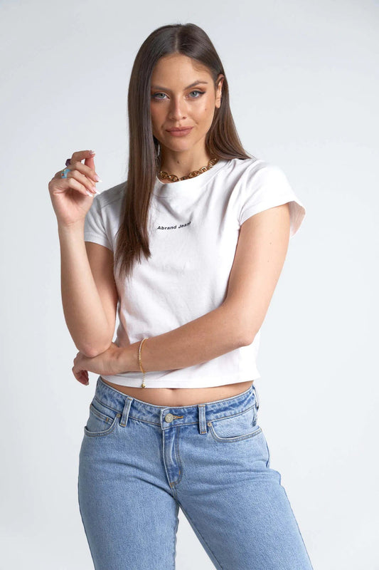 A Brand Jeans Top A Baby Tee - White Sand