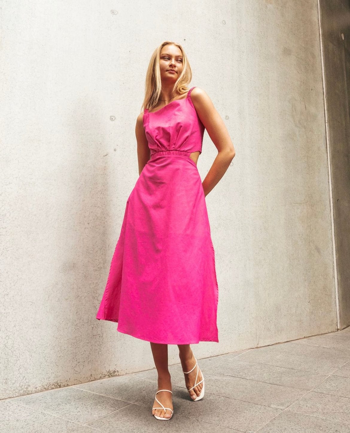 Paper Heart midi dress Amelie Dress - Pink