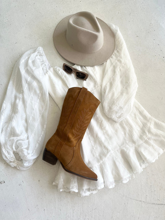 Human Shoes Long boots Dakota Boots - Tan Suede