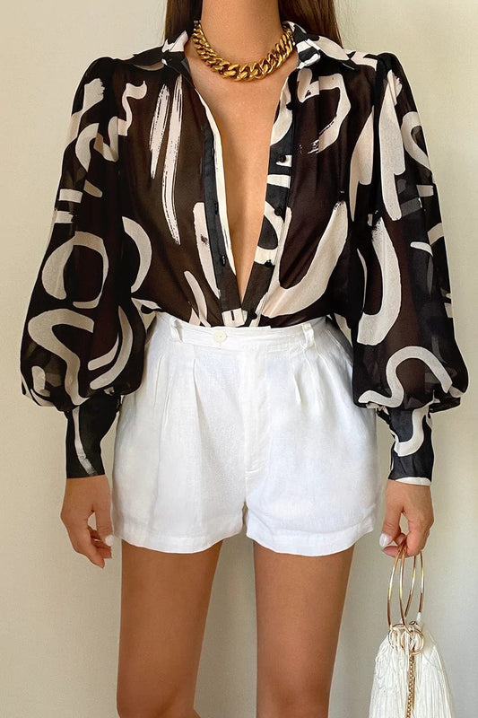 Runaway The Label Top FLEETWOOD BLOUSE - YORK BLACK
