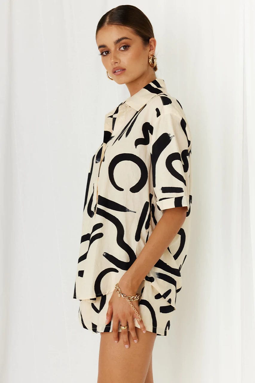 Runaway The Label Shirts & Tops YORK SHIRT - SAND/BLACK