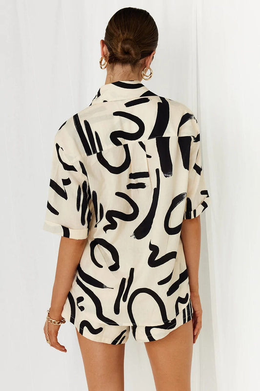 Runaway The Label Shirts & Tops YORK SHIRT - SAND/BLACK